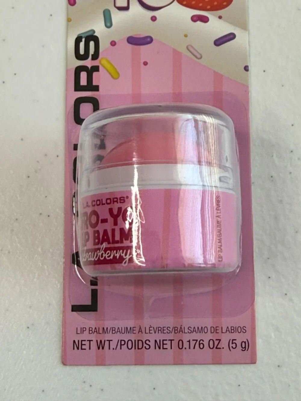 L.A. Colors Fro-Yo Lips Strawberry Scented Lip Balm New
